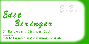 edit biringer business card